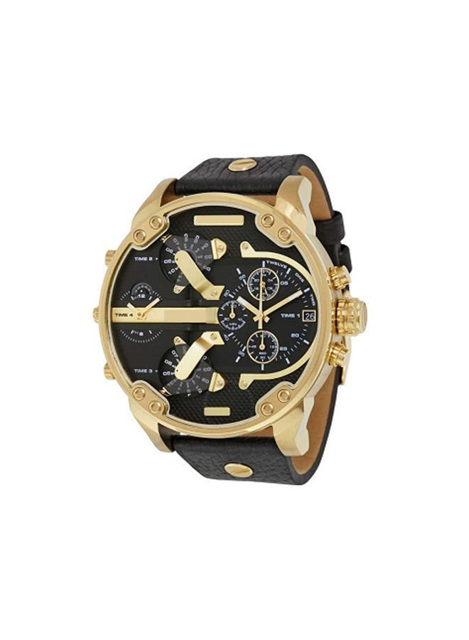 Cagarny Men's Leather Analog Watch 6820 Movement Scratch-Resistant Sapphire Crystal Stainless Steel Case Ideal for Business Casual Wear Gift - Image 3