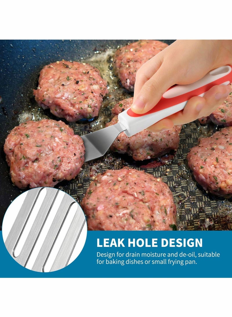 نيبمينينت Mini Brownie Serving Spatula Stainless Steel Cut and Serve Turner Cookie Slotted for Flipping Egg Cooking Baking Kitchen Utensil, 9.5 x 1.7 Inch 2 Pieces - Image 4