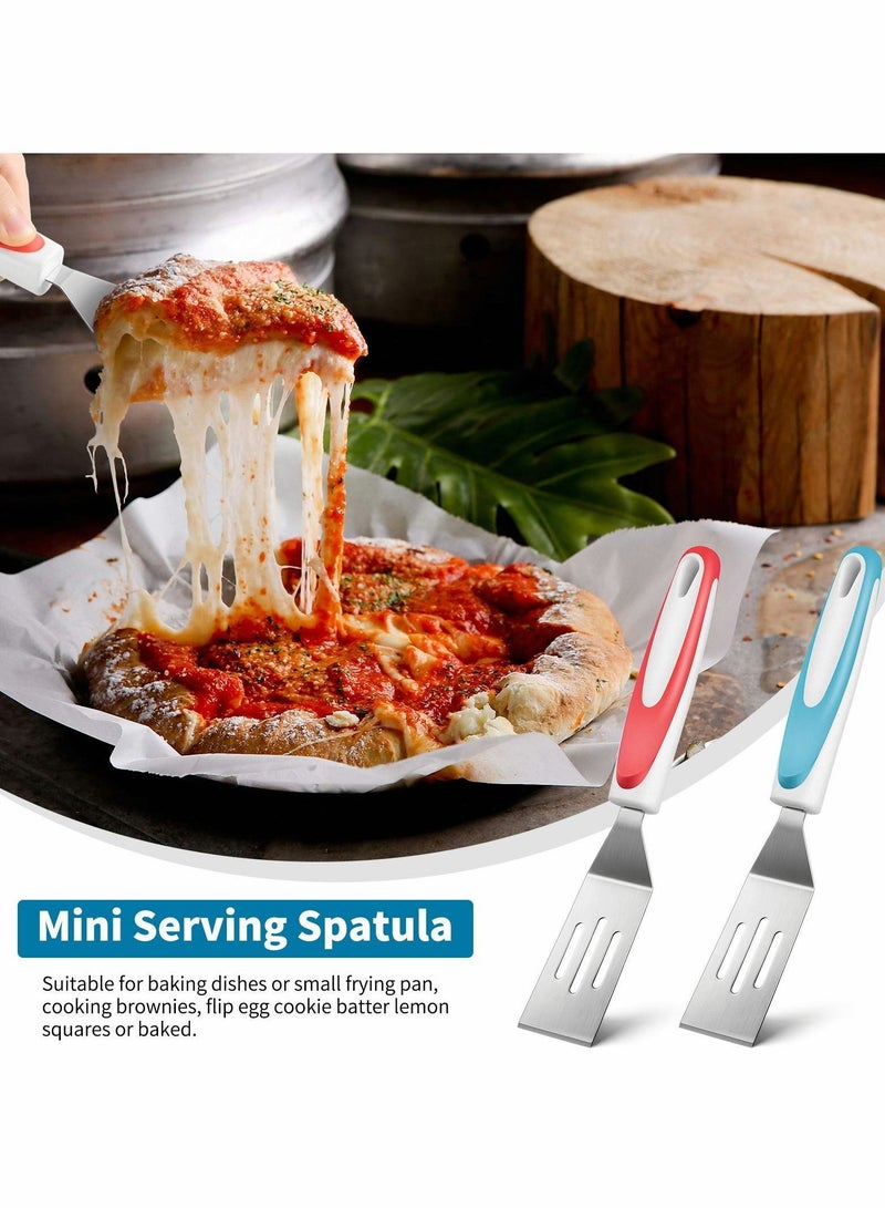 نيبمينينت Mini Brownie Serving Spatula Stainless Steel Cut and Serve Turner Cookie Slotted for Flipping Egg Cooking Baking Kitchen Utensil, 9.5 x 1.7 Inch 2 Pieces - Image 5