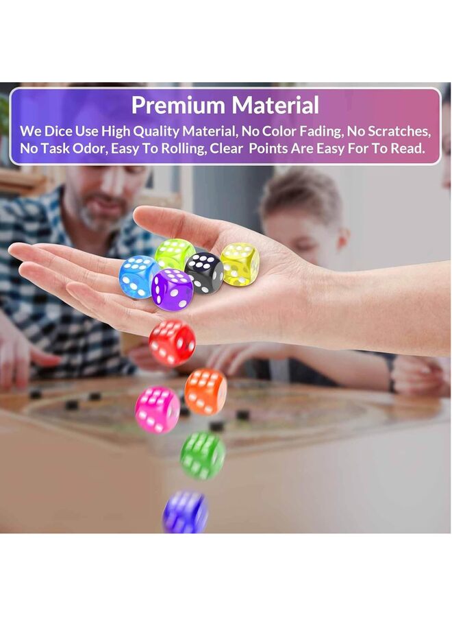 40PCS Dice Set, 16MM Colored Game Bulk Dices, Colorful Dices, 6 Sided Dice for Classroom Teaching, Board Game, Playing, Rolling, Small Six Sided 8 Color(candy colors) - Image 3