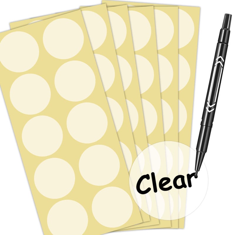 SMARSTICKER Super Gloss Clear Transparent Retail Package Envelope Seals 2" Christmas Round Circle Crystal Clear Dot Mail Wafer Seals Stickers Labels Envelope Tab Sealer 500/Pack - Image 2