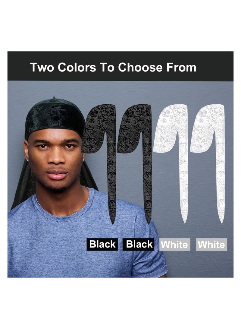 4 Pcs Silky Durags for 360 Waves Satin Doo Rag Durag Head Wraps with Extra Long Tail and Wide Straps for Men Women - Image 3