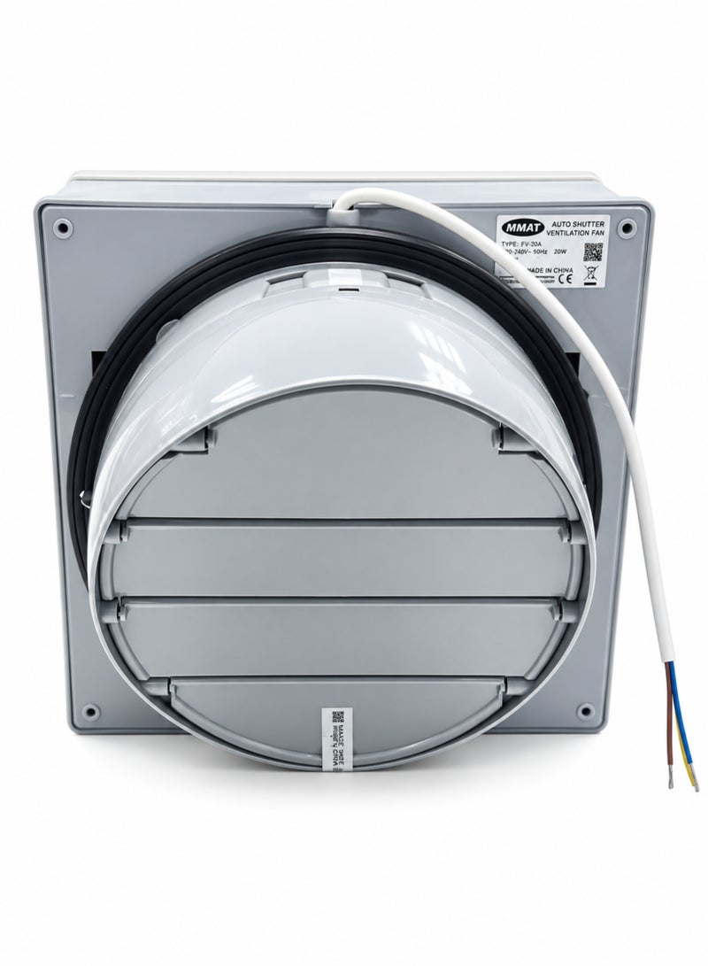 MAAT FGS8-PRO 8 Inch Ventilating Fan, 28W Exhaust Fan, 200mm, 413 m³/h Airflow, Pure Copper Motor, Thermal Protection, 220-240V, White - Image 5