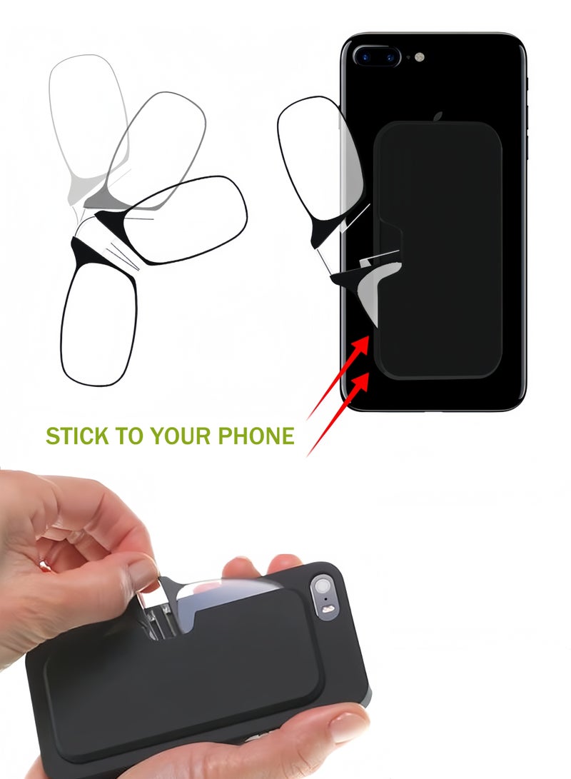 Square reading glasses with ultra-thin glasses case, ultra-light glasses without temples - Image 4