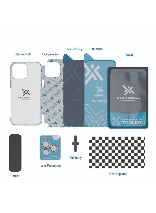 اكس ليدر X-LEADER ECO بكج حماية متكامل 6في1 للأجهزة الحديثة , ايفون 17برو  - الاكثر حماية - Image 2