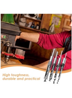 XiuWoo Square Hole Drill Bits for Wood, 4 PCS Woodworking Saw Mortising Chisel Bits,(Size: 6.4mm/8mm/9.5mm/12.7mm)  - Image 3