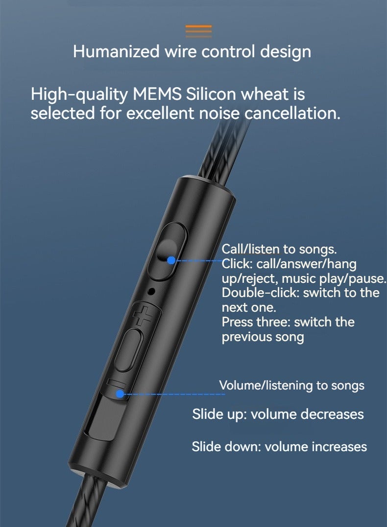 سماعات رأس داخل الأذن ومكبرات صوت مزدوجة ديناميكية ذكية لضبط سماعات الهاتف المحمول (أسود) - Image 2