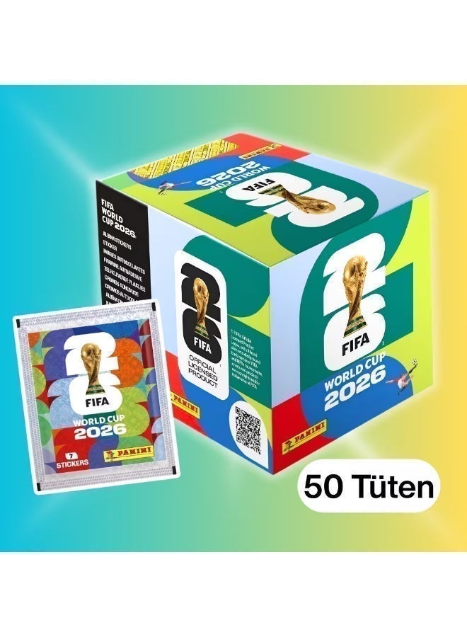 Panini ملصقات نجوم كأس العالم 2026 - عبوة 50 قطعة بطاقات قابلة للتحصيل - لعبة تفاعلية للأطفال والكبار - Image 1