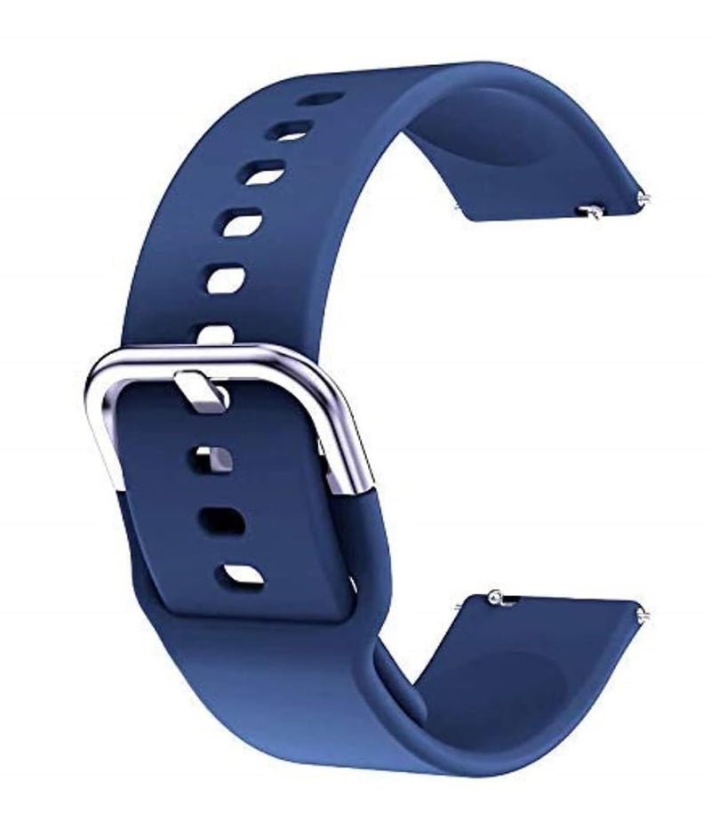 INEFABLE 19mm Smartwatch Strap Metal Buckle Compatible with Noise Colorfit Pro 2/Oxy/Pulse/Beat, Boat Storm Smart Watch & Watches with 19mm Lugs Size (Navy Blue-Pack of 1) - Image 5
