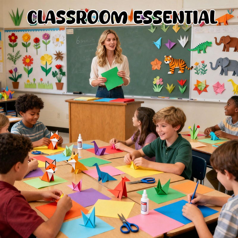Koogel 250 Sheets 6" X 6" Origami Paper Double Sided Color, 25 Assorted Colors Colored Paper, for Kids Folding Crafting Scrapbooking, Classroom Teacher Supplies, Beginner - Image 5