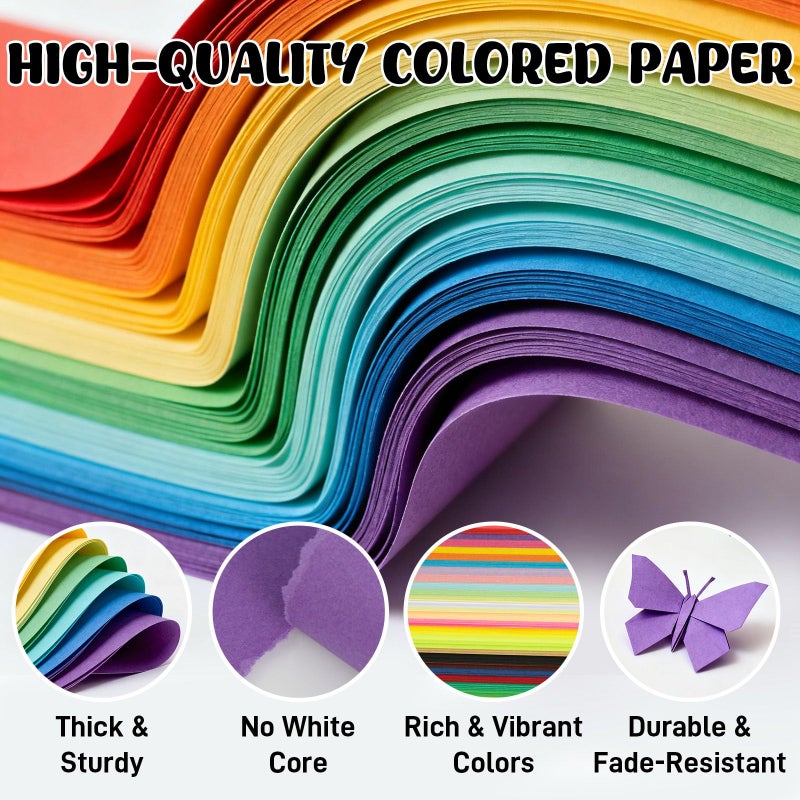 Koogel 250 Sheets 6" X 6" Origami Paper Double Sided Color, 25 Assorted Colors Colored Paper, for Kids Folding Crafting Scrapbooking, Classroom Teacher Supplies, Beginner - Image 3