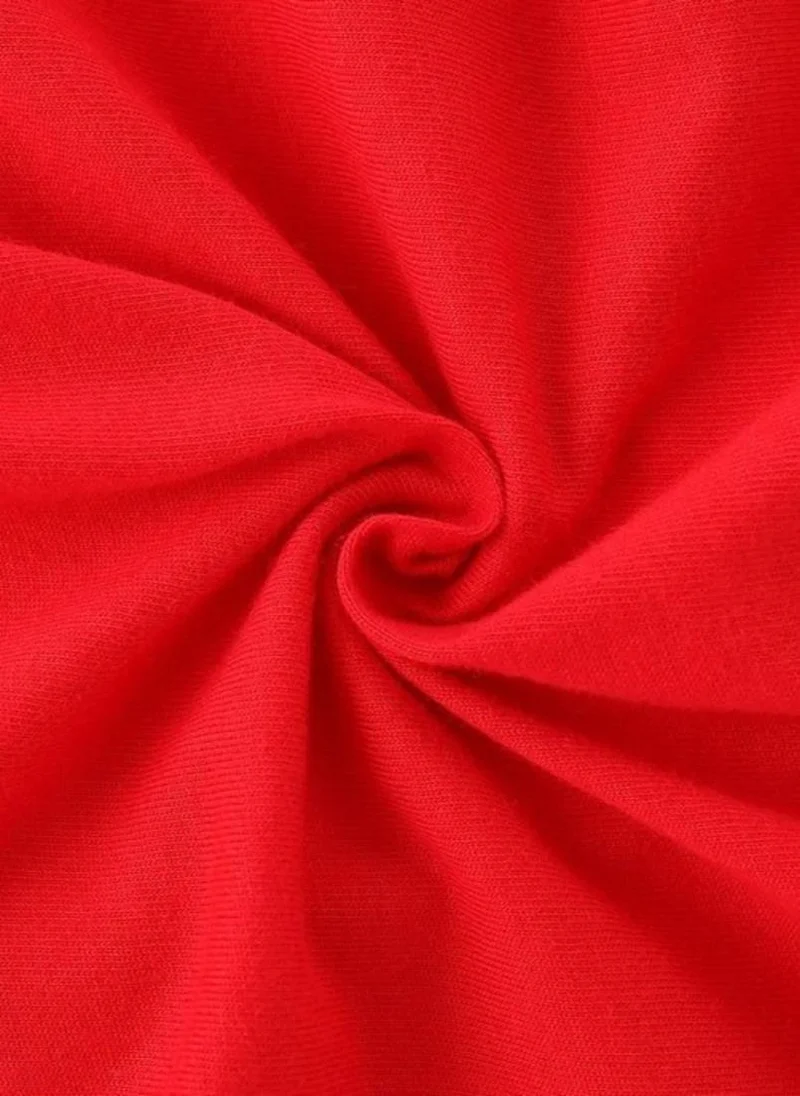 YUNIQEE Red Printed Round Neck Cotton T-shirt