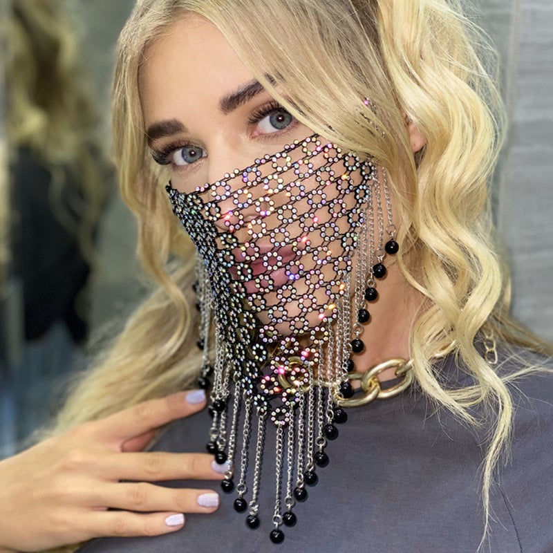 Rhinestone Crystal Tassel Tassel Chain Halloween Tassel - Image 1