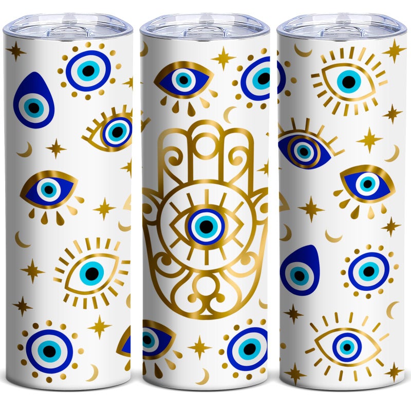 ATHAND Birthday Gifts for Women Her MomEvil Eye Insulated Skinny Tumblers Cup Coffee Mug with Lid 20oz Reusable Water Bottle for Hot  Cold Drinks Tea Cup Iced Coffee Thermos Travel Mug Pack of 1