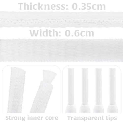 DELELE 2Pair Oval Shoes laces 42 Colors Half Round 1/4" Athletic ShoeLaces for Sport/Running Shoes Shoe Strings White -45 inch - Image 3