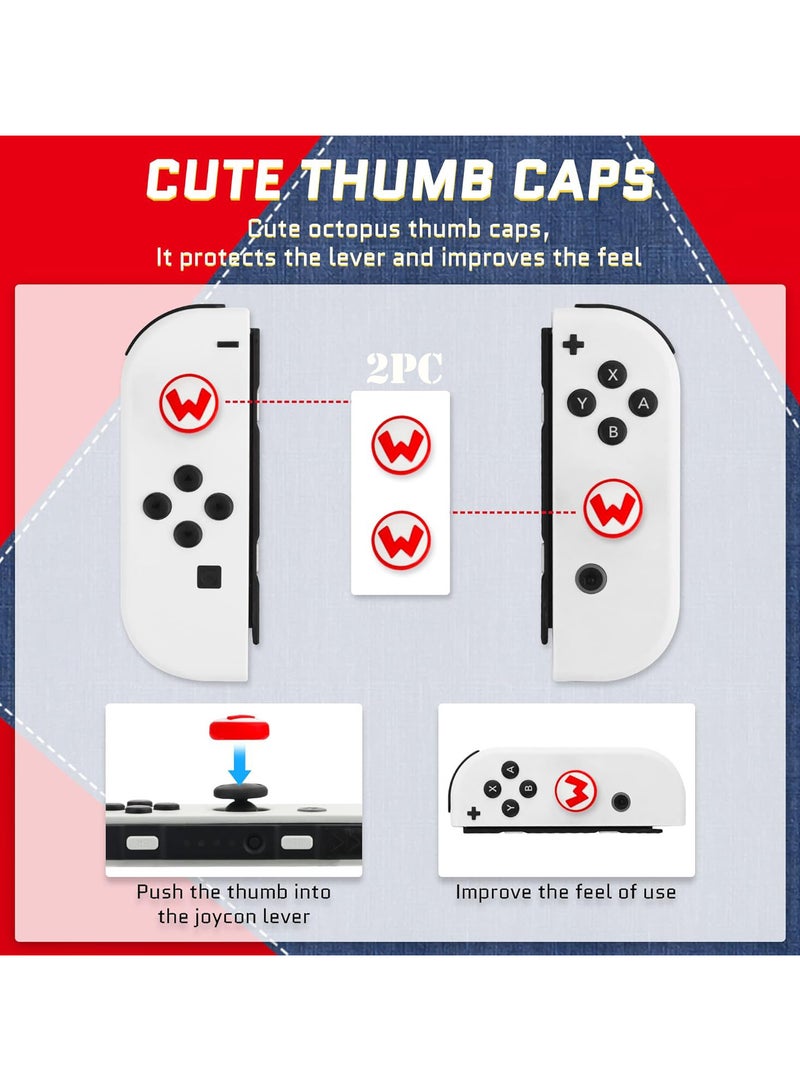 4-in-1 Switch Carrying Case for Nintendo Switch OLED, Portable Travel Case with Hard Cover Case, Screen Protector and Thumb Grip Caps, Carry bag with Game Holders for Switch OLED - Image 4