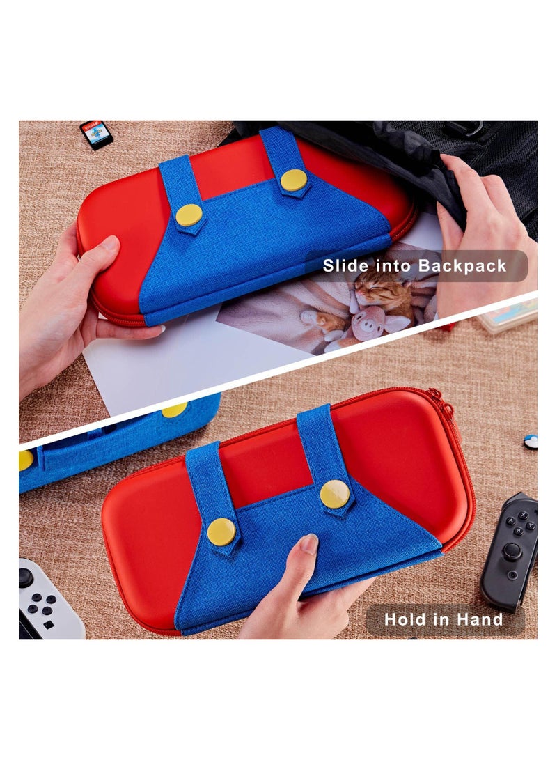 4-in-1 Switch Carrying Case for Nintendo Switch OLED, Portable Travel Case with Hard Cover Case, Screen Protector and Thumb Grip Caps, Carry bag with Game Holders for Switch OLED - Image 3