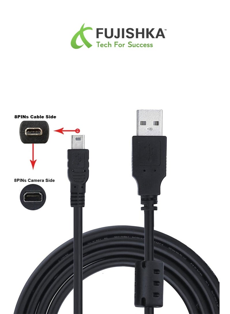 فوجيشكا كابل شحن ونقل بيانات USB V8 (Micro USB) بطول 1.5 متر – أسود - Image 1