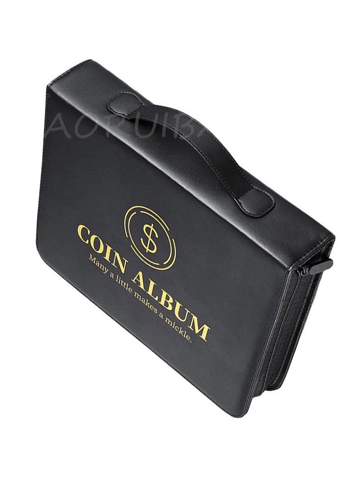 Currency Coin Album, Holder, 370 Pockets and Collecting Binder, 120 Paper Money Stamp Page Album Supplies for Collectors - Image 5