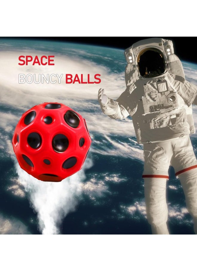 TOY GARDEN 3 Pack Space Moon Balls – Super High Bouncing Meteor Balls with Pop Sounds | Rubber Bounce Balls for Kids & Adults, Sport Training Ball for Indoor & Outdoor (Red, Yellow, Blue)  - Image 2
