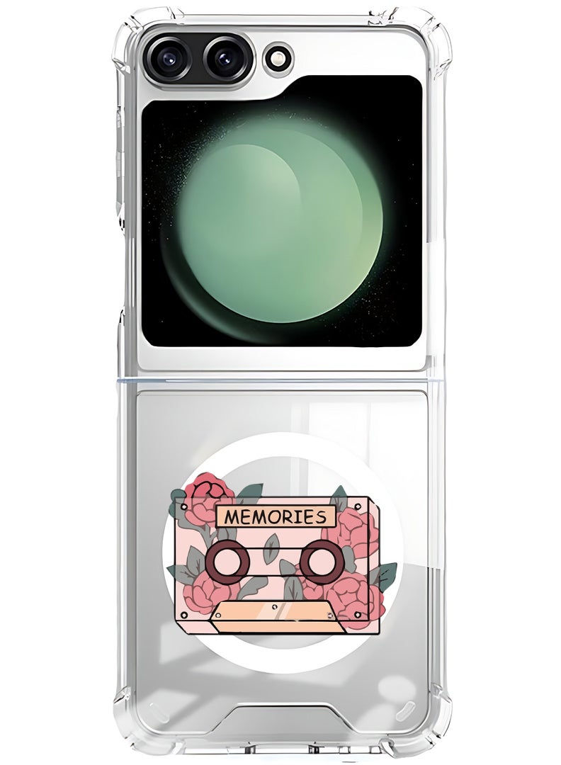 Theodor Magnetic Case for Samsung Galaxy Z Flip 6 Compatible with MagSafe Wireless Charging, Shockproof Phone Bumper Cover Memories  - Image 1
