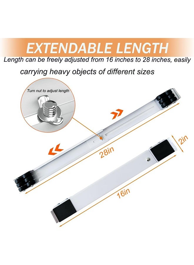 TodyJeyHo Washing Machine Base Transport Roller for Washing Machine Dryer Fridge up to 300 kg with 24 Wheels Brake, 44.5-72 cm Expandable (White) - Image 4