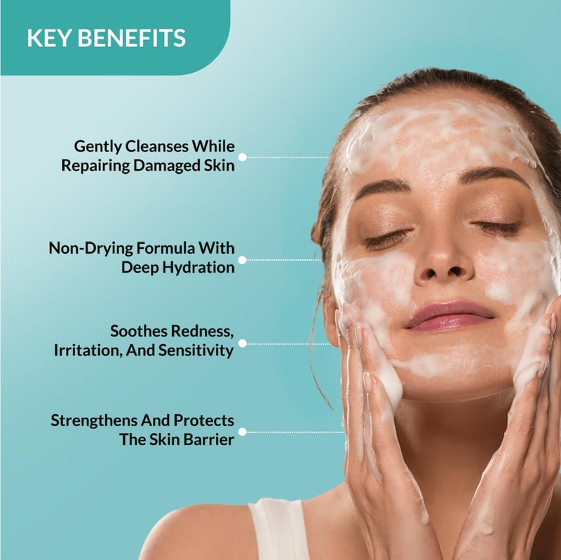FIXDERMA غسول الوجه المرطب ديراف من فيكسرما مع 6 مستخلصات الشوفان وحمض الهيالورونيك وفيتامين ب5 وبيسابولول يهدئ البشرة المتهيجة ويوفر الترطيب غسول للوجه للبشرة الحساسة والجافة إلى العادية 100 مل - Image 2