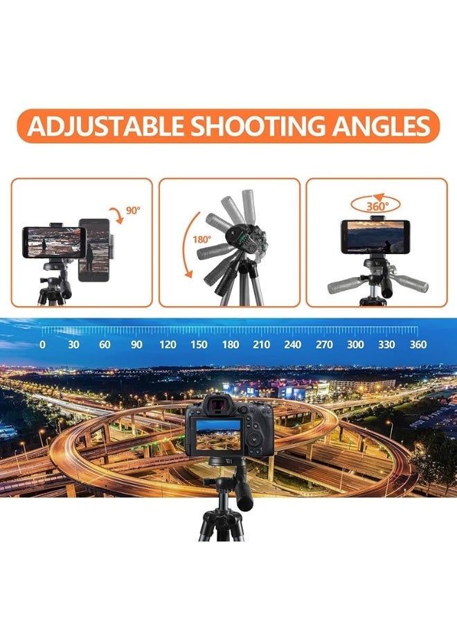 DUSALA Tripod for iPhone 42-Inch 106cm Lightweight Phone Tripod Stand with Remote & Phone Holder & GoPro Adapter Compatible with Android Cell Phone Camera & Laser Level | Matte Black - Image 3