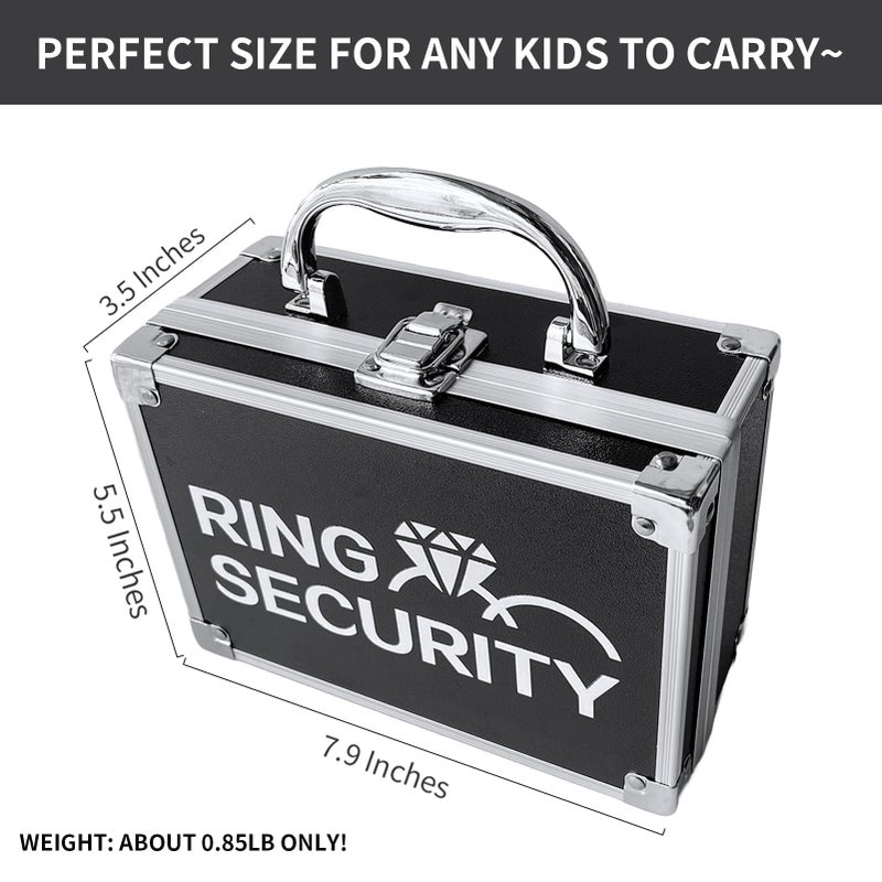 COSLANLEE Ring Bearer Security Briefcase with Holder Pad, Wedding Security Case Buckle Portable Ring Box for Proposal Ceremony, Special Agent Guard Protector for Boys to Carry - Image 2
