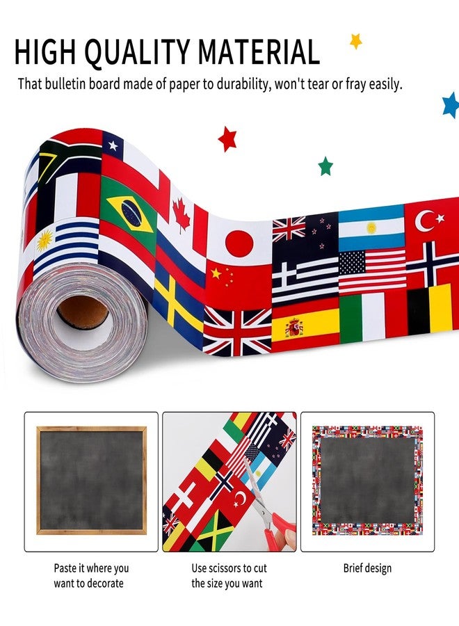 Motroce International Flags Bulletin Boards, Diversity Country Flag Around The World Multicultural Decorations for Bulletin Board, Cork Board, Party, Classroom Decor - Image 3