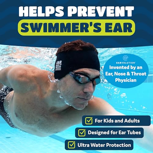 Ear Band-It Earvolution Ear BandIt Ultra Swimming Headband American Brand DoctorInvented SensoryFriendly AntiSlip Grip Thick Neoprene for Max ProtectionComfort Holds Earplugs in Dino Large - Image 3