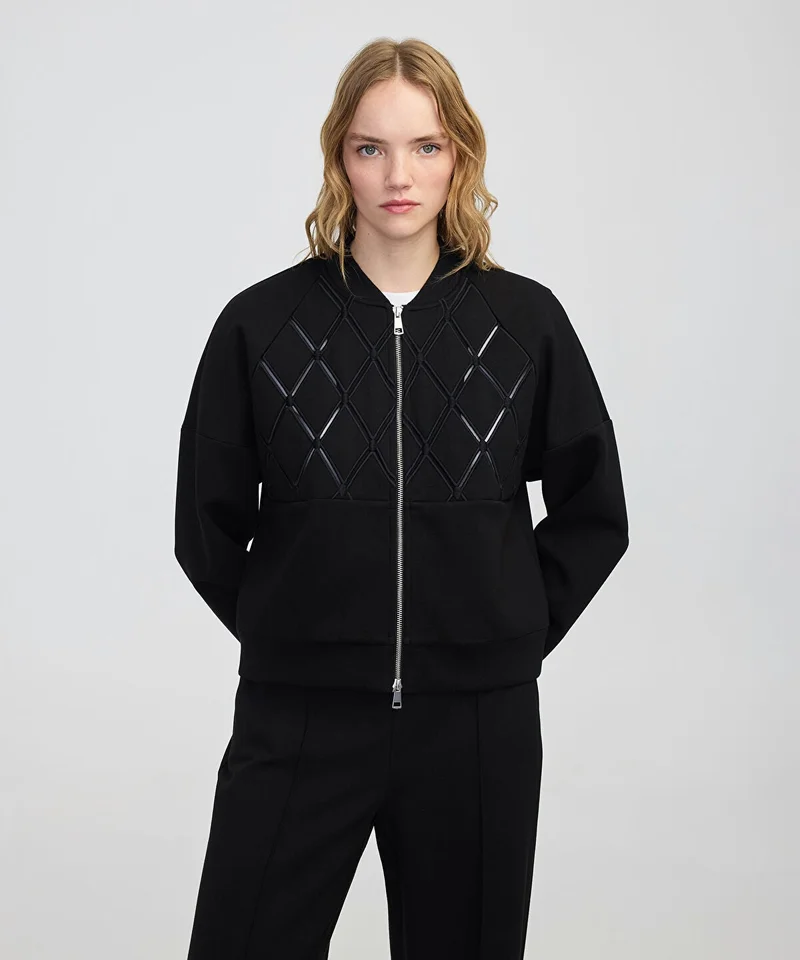 ابيكول Embroidered Zip-Up Sweatshirt