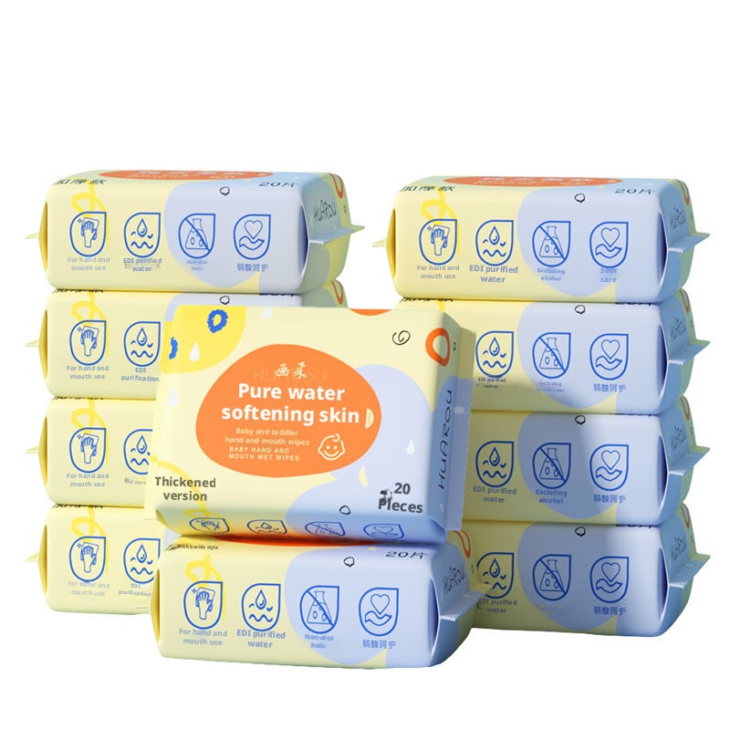 Huaro Baby Wet Wipes - 20 Count, Pack of 4, Unscented, Portable - Image 5