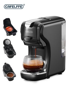 Cafelffe 3-In-1 Automatic Capsule Coffee Machine Compatible with NES Dolce Gusto And Ground Coffee 19 Bar Pressure Espresso Coffee Maker Hot/Cold Brewing Adjustable Strength Matte Black  - Image 1