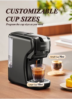 Cafelffe 3-In-1 Automatic Capsule Coffee Machine Compatible with NES Dolce Gusto And Ground Coffee 19 Bar Pressure Espresso Coffee Maker Hot/Cold Brewing Adjustable Strength Matte Black  - Image 5