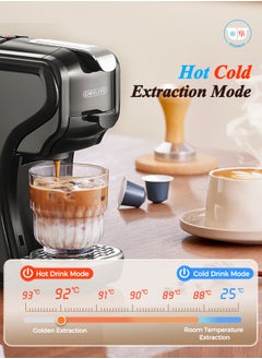 Cafelffe 3-In-1 Automatic Capsule Coffee Machine Compatible with NES Dolce Gusto And Ground Coffee 19 Bar Pressure Espresso Coffee Maker Hot/Cold Brewing Adjustable Strength Matte Black  - Image 4