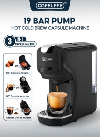 3-In-1 Automatic Capsule Coffee Machine Compatible with NES Dolce Gusto And Ground Coffee 19 Bar Pressure Espresso Coffee Maker Hot/Cold Brewing Adjustable Strength Matte Black - pzsku/Z0EADE3824C0DA59C7703Z/45/1747821212/b2899c80-941e-4550-8f34-81aa06320c35