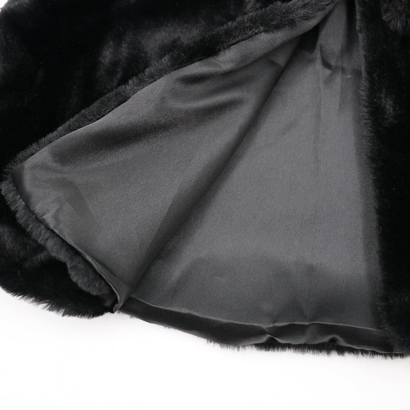 SK Studio Girls Princess Faux Fur Flower Girls Bolero Shrug Party Wedding Dress Up Black - Image 4