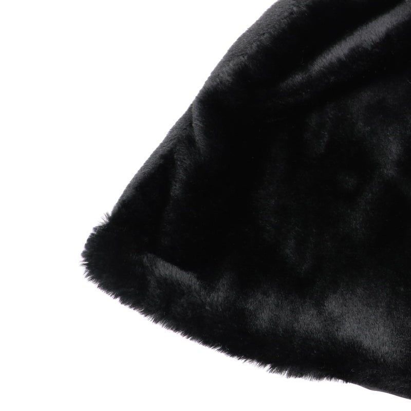 SK Studio Girls Princess Faux Fur Flower Girls Bolero Shrug Party Wedding Dress Up Black - Image 3