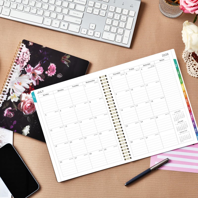 Vindora 2026-2027 Planner - JUL. 2026 - JUN. 2027, 8" x 10", Weekly and Monthly Academic Planner 2026-2027, Academic Weekly Calendar Spiral Bound with Sturdy Cover, Monthly Tabs, Thick Paper, Twin-wire Binding - Image 2