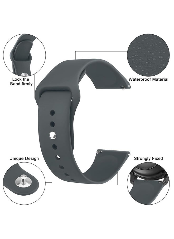 O Ozone Silicone Bands For Samsung Galaxy Watch 3 45mm Galaxy Watch 46mm, 22mm Quick Release Soft Silicone Replacement Watch Strap for Women Men- Cloud Grey  - Image 3