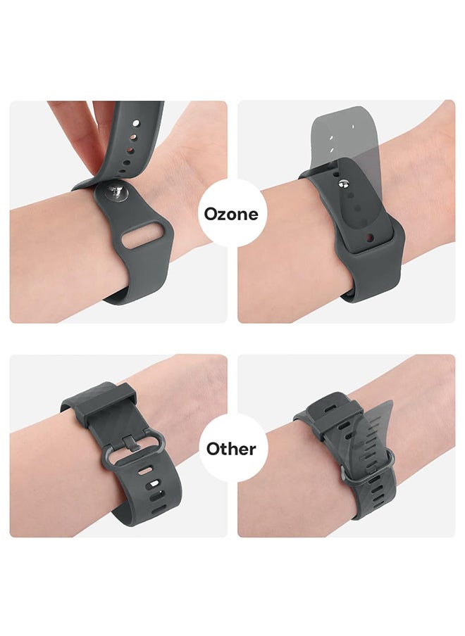 O Ozone Silicone Bands For Samsung Galaxy Watch 3 45mm Galaxy Watch 46mm, 22mm Quick Release Soft Silicone Replacement Watch Strap for Women Men- Cloud Grey  - Image 4