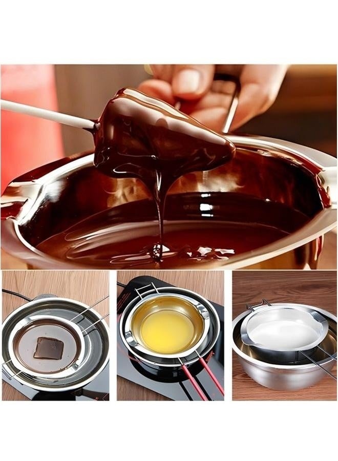 Double Boiler Stainless Steel Pot for Melting Chocolate, Candy and Candle Making ( 680ML)-Stainless Steel Double Pot,kitchen Melting Pot Baking Tools,304 Chocolate Melting Pot For Melting Chocolate,butter,cheese, Caramel And Candy  - Image 4