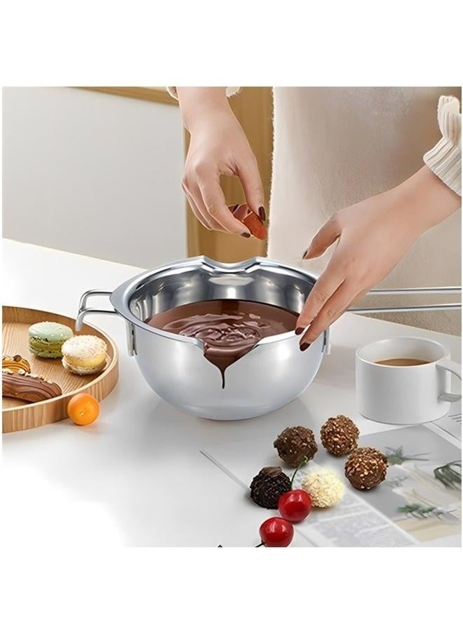 Double Boiler Stainless Steel Pot for Melting Chocolate, Candy and Candle Making ( 680ML)-Stainless Steel Double Pot,kitchen Melting Pot Baking Tools,304 Chocolate Melting Pot For Melting Chocolate,butter,cheese, Caramel And Candy  - Image 3