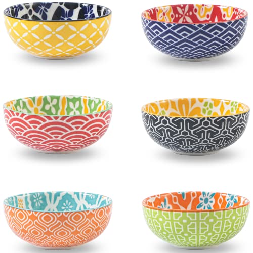 Metahom Ceramic Dipping Bowls, Dipping Sause Dish for Soy Sauce, 3 Inch Mini Bowl Set for Condiments, Sushi, Appetizers, Side Dish, Set of 6 - Image 1