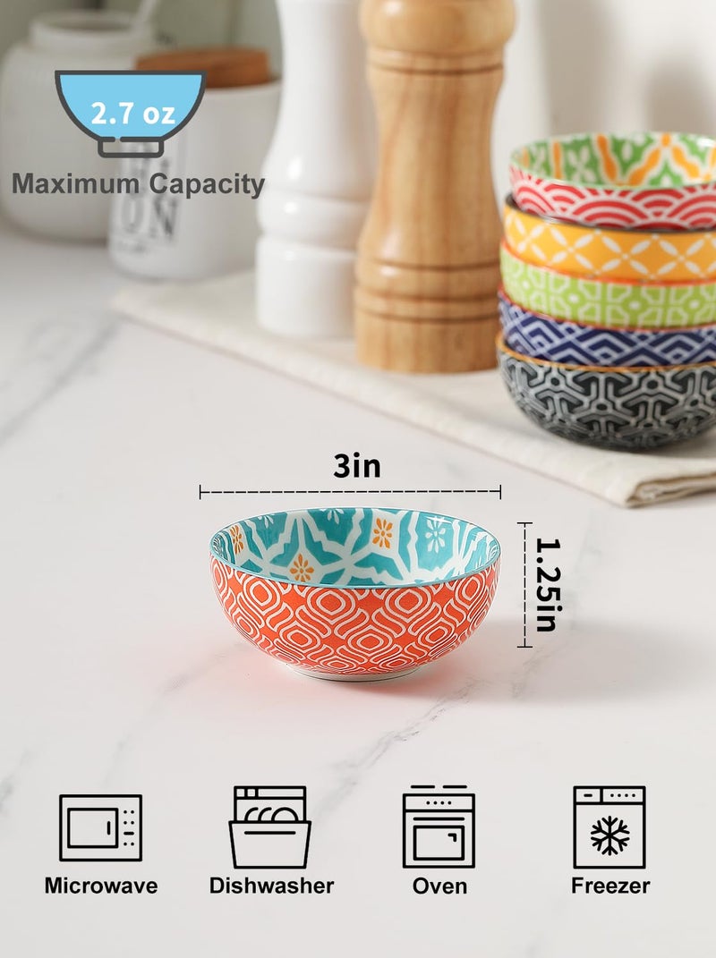 Metahom Ceramic Dipping Bowls, Dipping Sause Dish for Soy Sauce, 3 Inch Mini Bowl Set for Condiments, Sushi, Appetizers, Side Dish, Set of 6 - Image 2