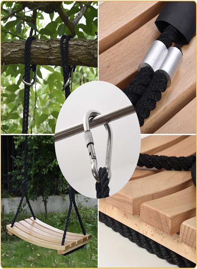 Taeku Wooden Swing, Adult Board Swing, Playground, Garden Swing, Children's Swing with Height-Adjustable Rope for Indoor and Outdoor Use (56 x 25 cm) - Image 5