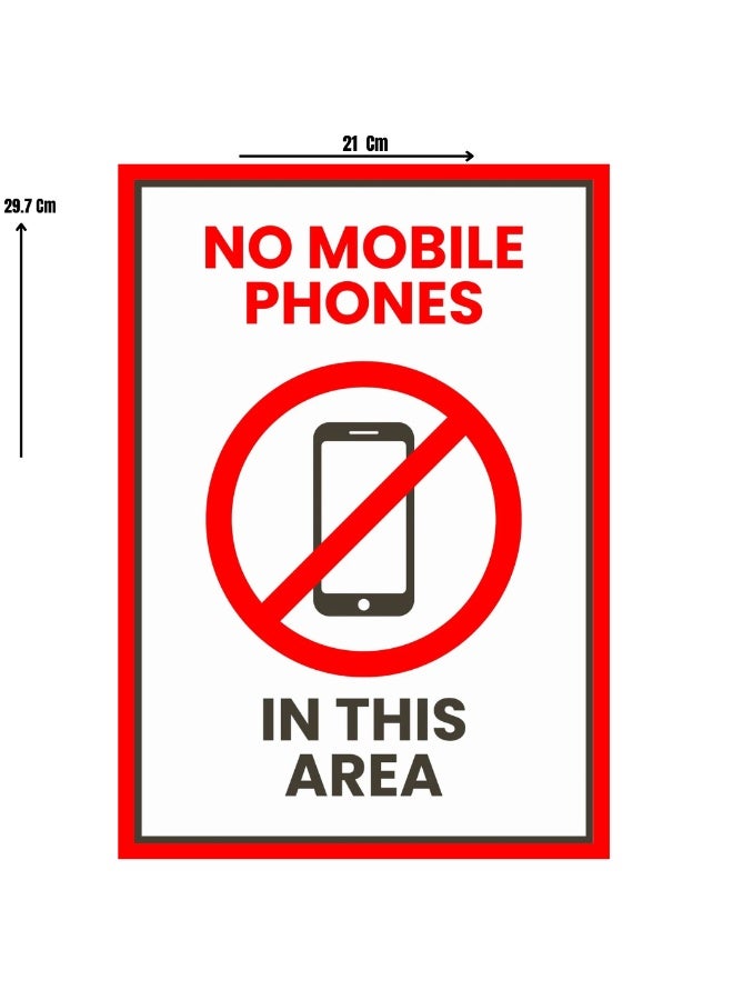 No Mobile Phones in This Area Sticker A4 Size with Matt Lamination - Image 1