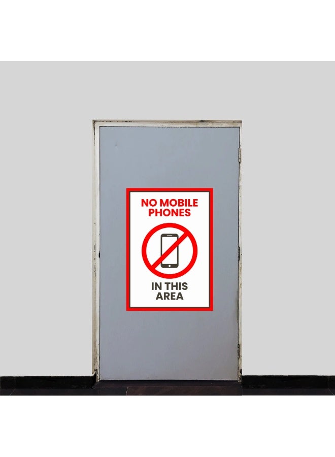 No Mobile Phones in This Area Sticker A4 Size with Matt Lamination - Image 2