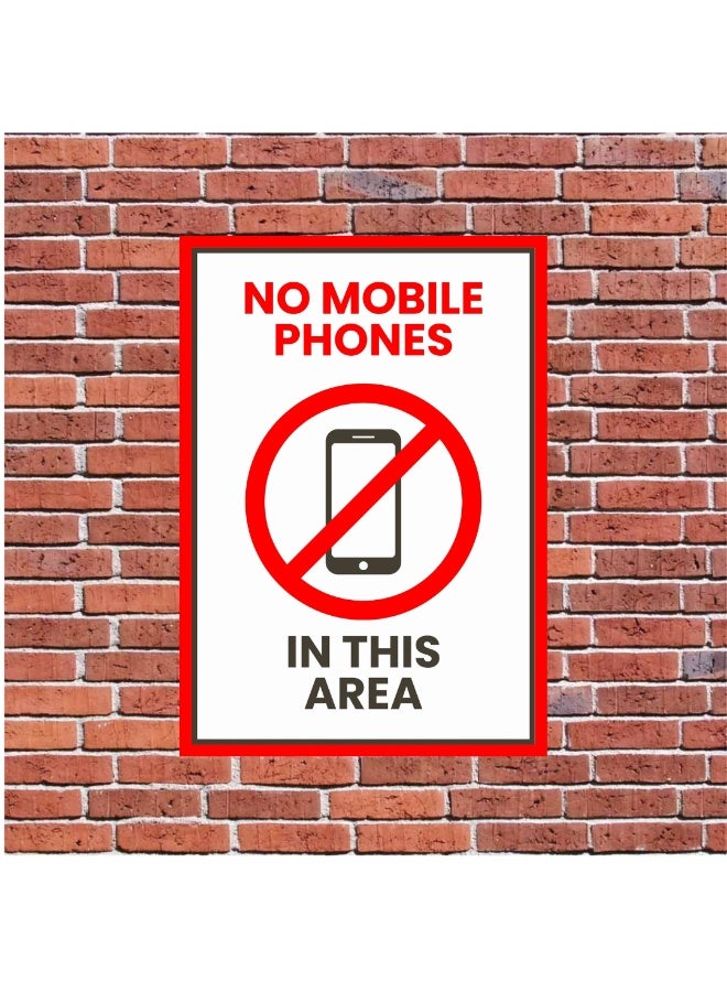 No Mobile Phones in This Area Sticker A4 Size with Matt Lamination - Image 3